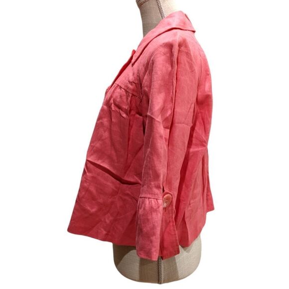 NWT Sandro Sportswear Petite Women's 100% Linen Coral Button Jacket Size PXL - Picture 4 of 10